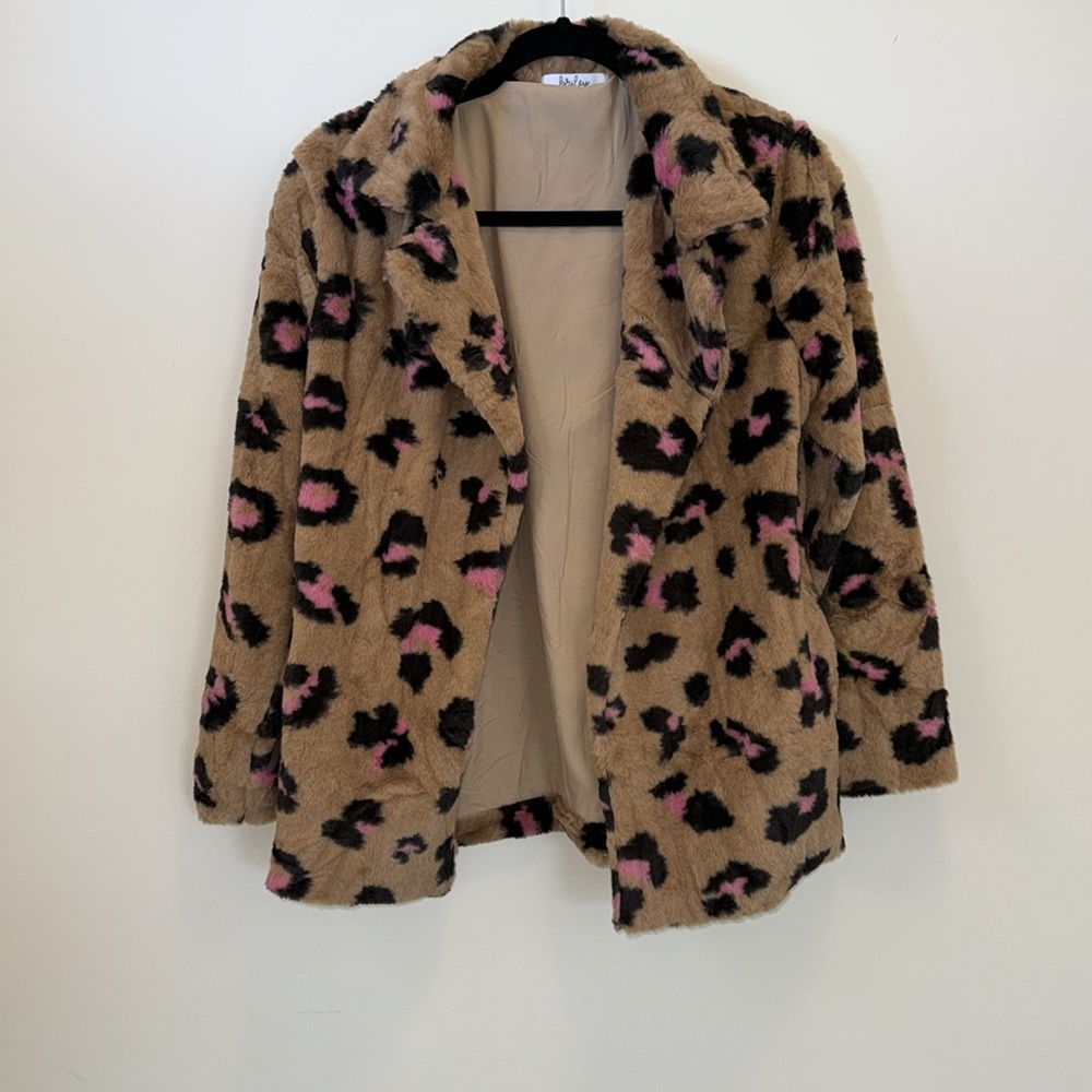 NWOT Briley leopard Cheetah Sherpa jacket - Picture 3 of 11